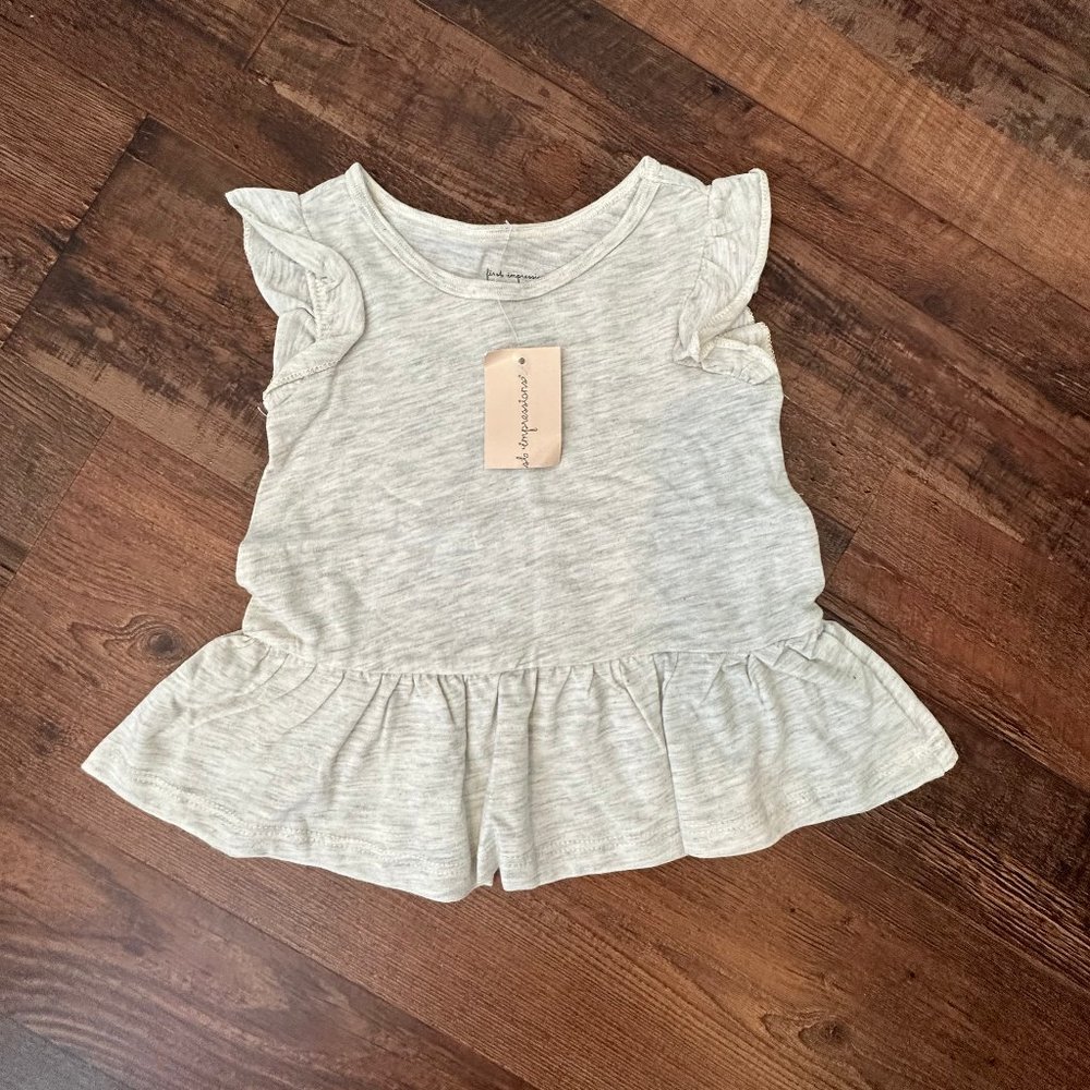 NWT First Impressions 6-9M Ruffled Tee